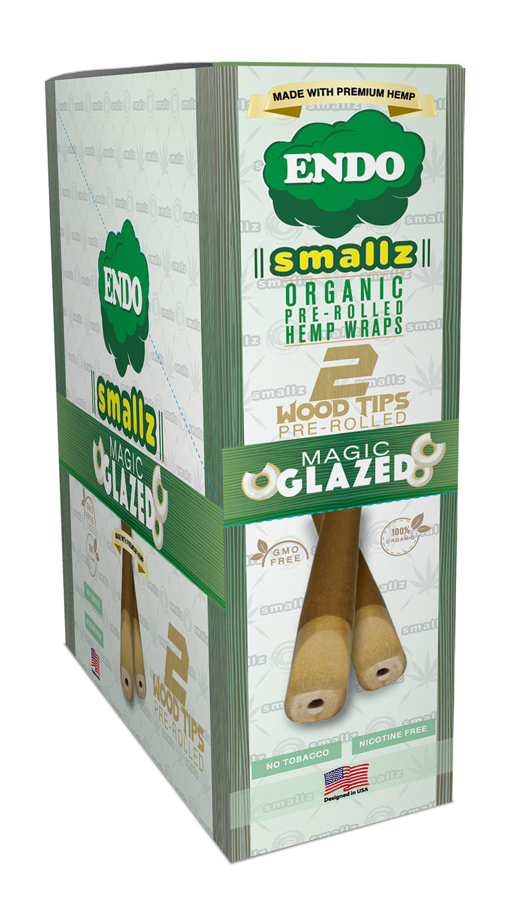 ENDO SMALLZ PRE-ROLLED WRAPS W/ WOOD TIPS - GLAZED 2 PCK / 15CT DSP