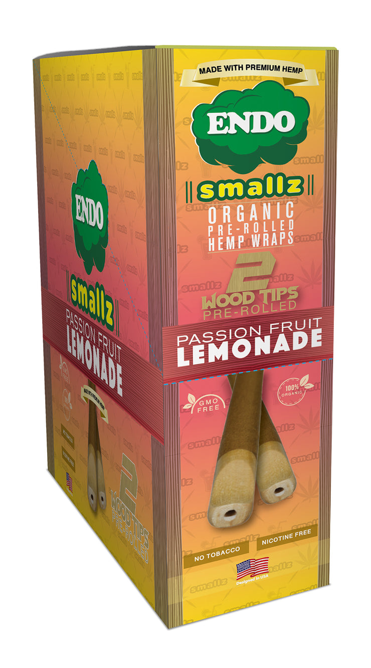 ENDO SMALLZ PRE-ROLLED WRAPS W/ WOOD TIPS - LEMONADE 2 PCK / 15CT DSP